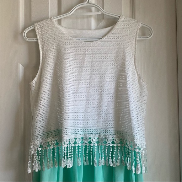 NWOT - Chiffon & Crochet Dress - Picture 2 of 7